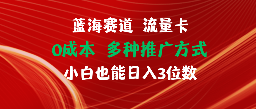 【站长实操】蓝海赛道 流量卡 0成本 小白也能日入三位数
